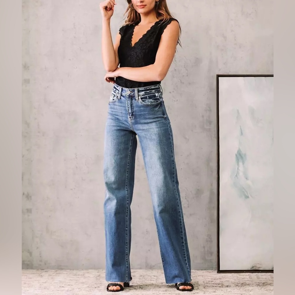 Willow + Root Wide Leg Stretch Jean